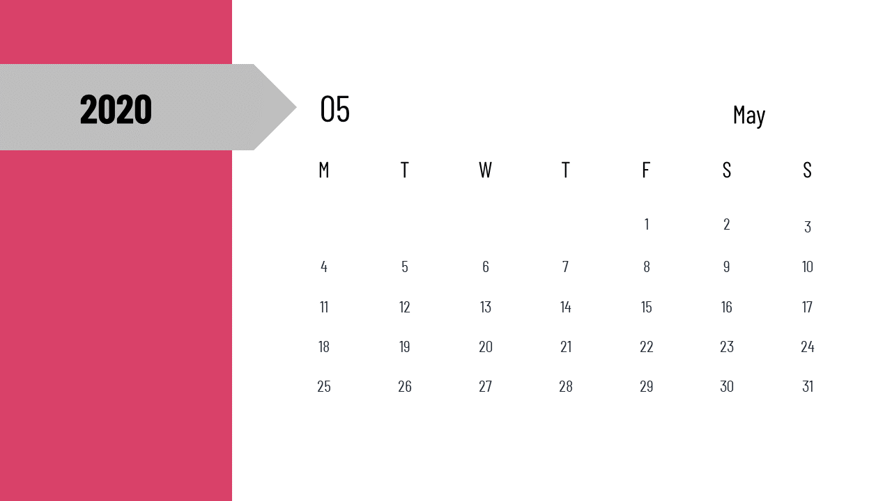 Our Predesigned PowerPoint Calendar Slide-May Month